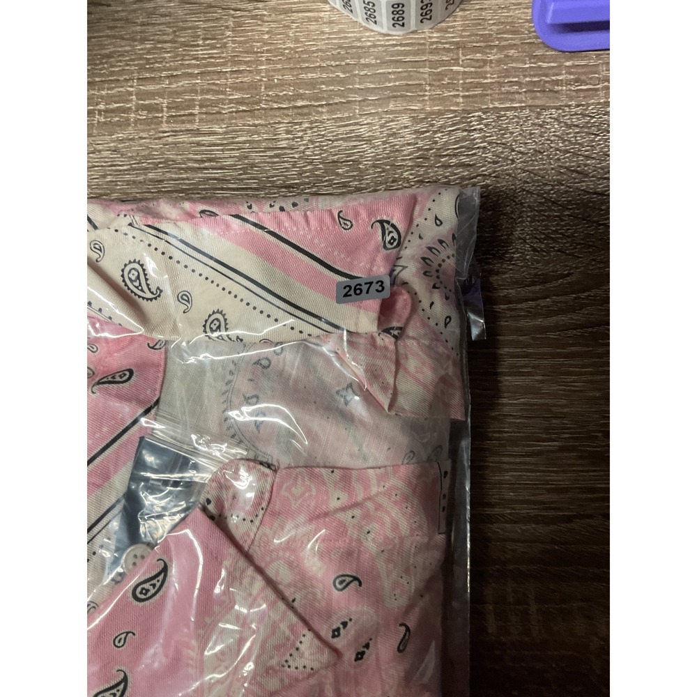 VICI Womens Button Down Top Pink Bandana Paisley Relaxed Fit Large - Picture 6 of 6